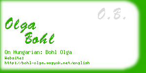 olga bohl business card